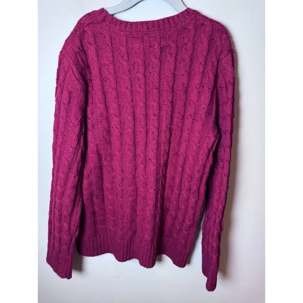 Gymboree Kids Crewneck Cable Knit Red Sweater Sz 7-8